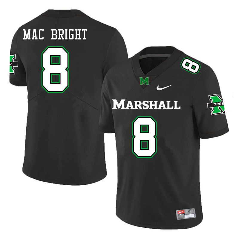 Men #8 Tah Mac Bright Marshall Thundering Herd College Football Jerseys Stitched-Black